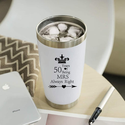 Pack of 2 Wedding 50th Anniversary Tumblers for Couples